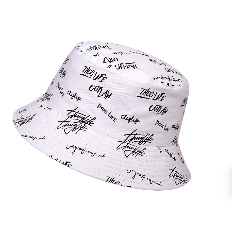 Mũ bucket 2 mặt Thuglife hoạ tiết nhiều màu Nón tai bèo vành tròn phong cách Ulzzang form unisex nam nữ B07
