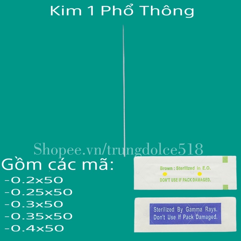 100 Kim 1 Dài Phổ Thông (Kim 0.4 ) Chuyên Dùng Trong Phun Xăm