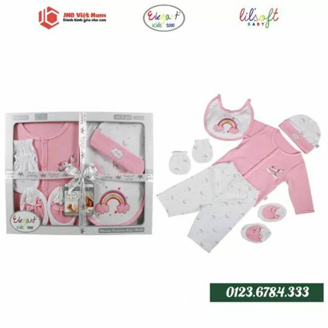 Hộp quà tặng 6 món dài tay LS1204 - Hồng