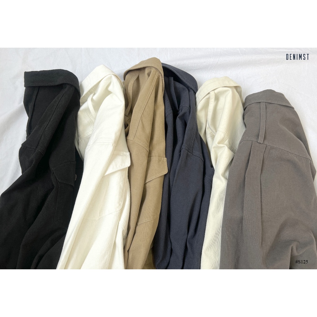 Áo sơ mi nam DENIMST S125, chất liệu kaki chéo cao cấp, phong cách khỏe khoắn