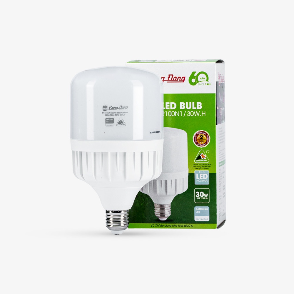Bóng đèn LED Trụ Rạng Đông - Ánh sáng trắng/vàng công suất  Tiết kiệm điện