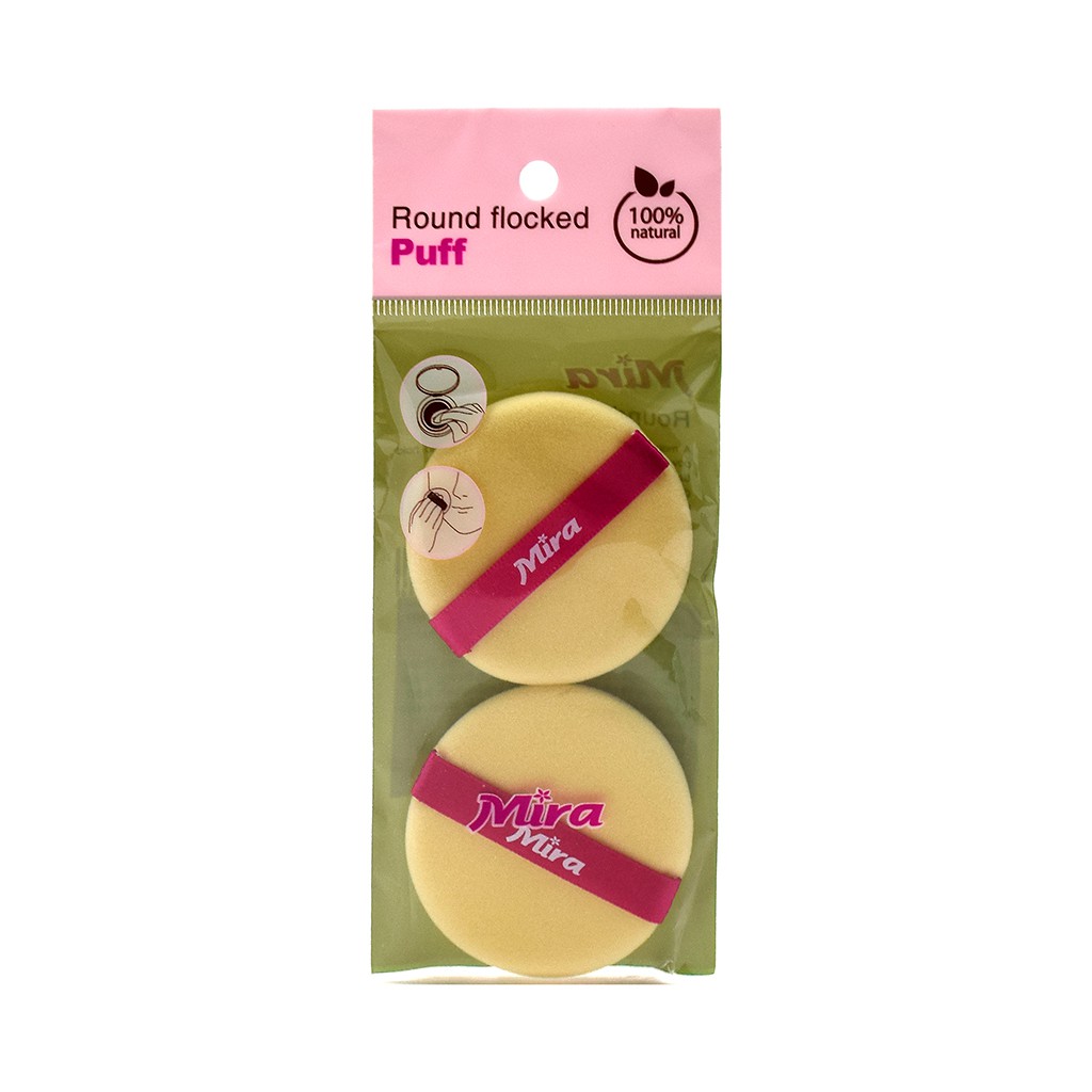 Bông phấn Mira 2 miếng Round Flocked Puff | BigBuy360 - bigbuy360.vn