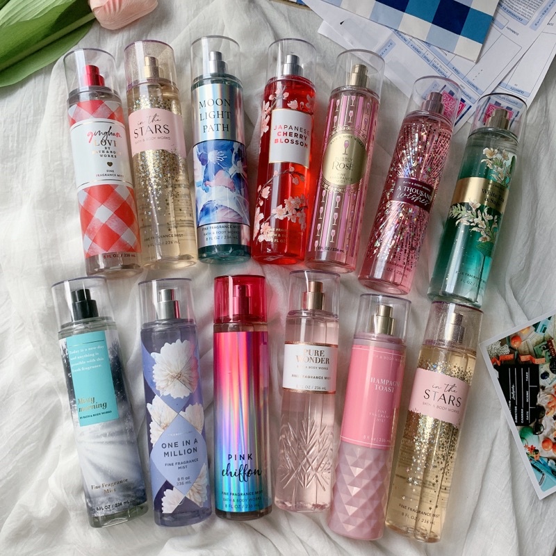CHÍNH HÃNG Body Mist Bath& Body Works 236ml Bộ Sưu tập nhiều mùi hương nam nữ ngọt ngào, tươi mát
