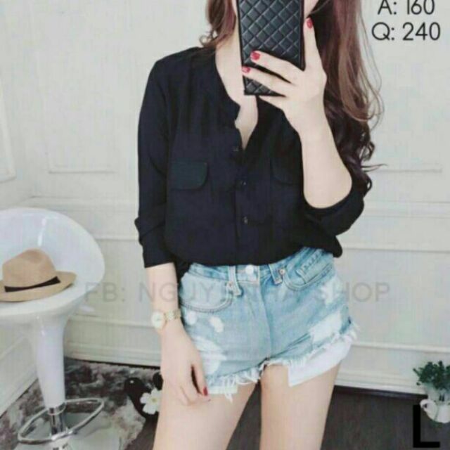Áo sơmi vải kate lụa