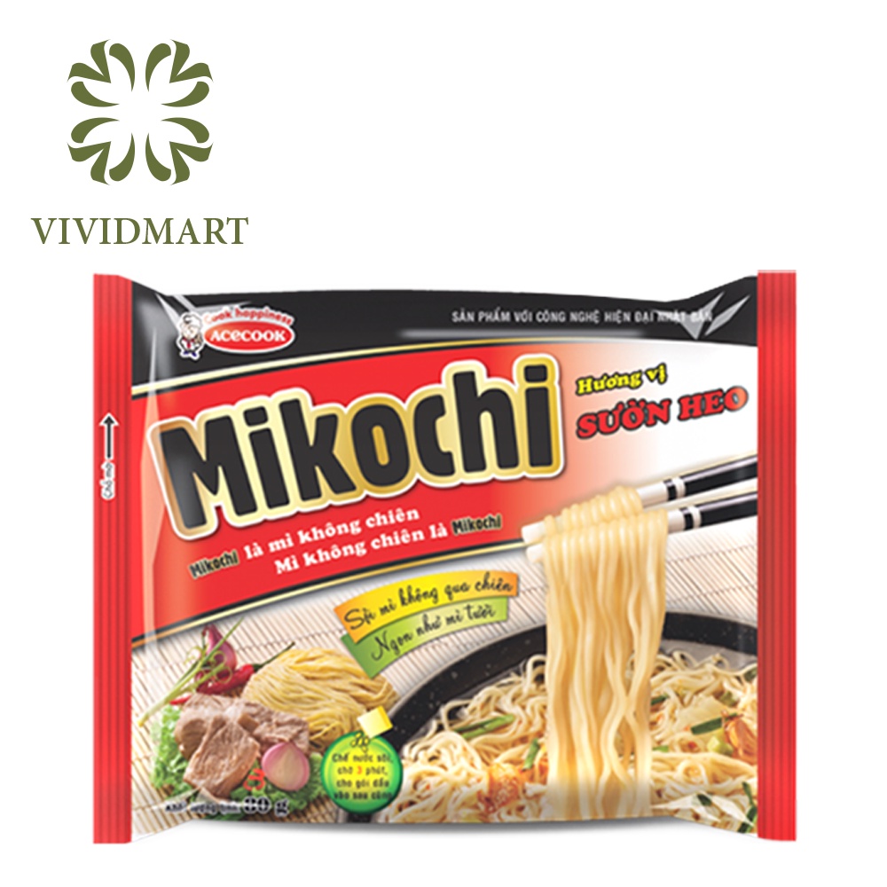 [Gói lẻ] Mikochi - mì không chiên hương vị Sườn heo - Gói 80g - ACECOOK