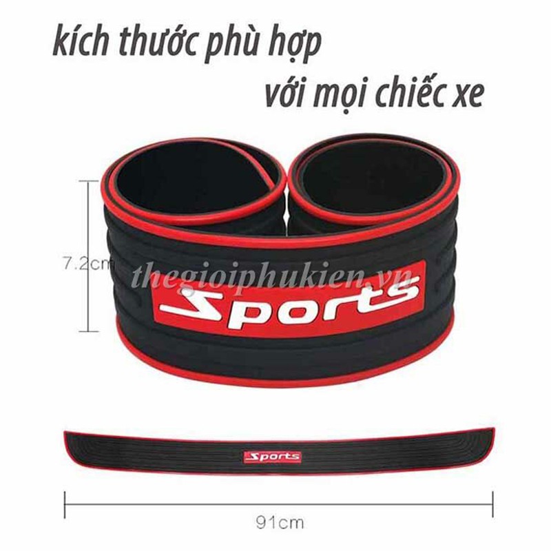 Nẹp Cao su Sport chống trầy bậc cốp ngoài Ô tô đa năng