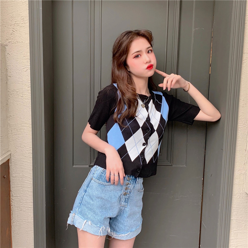 Áo Khoác Cardigan Ngắn Tay Phong Cách Retro Nữ Tính