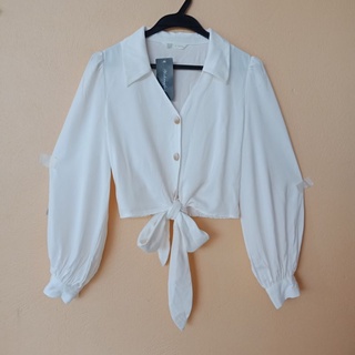 Áo sơ mi kiểu croptop, áo sơmi ren