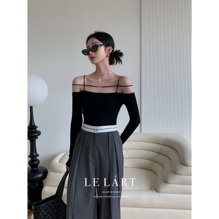 QADCOL  Áo sweater Dệt Kim Tay Dài Thiết Kế Mới Mùa Thu Nhỏ Nhắn Sang Trọng Cho Nữ