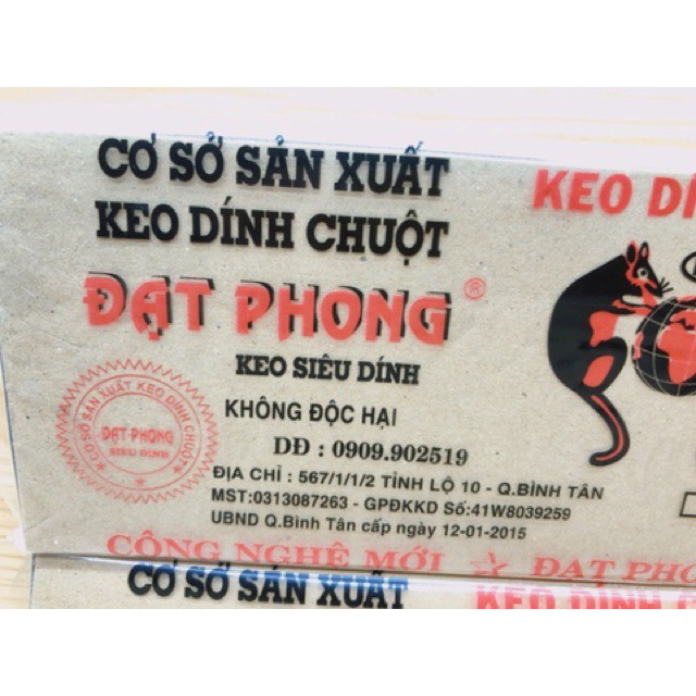 10 MIẾNG Keo Dính Chuột Siêu Dính Bãy Chuột Cống To Lớn  ĐẠT PHONG - Tấm Keo Bẫy Chuột VIỆT NAM - Keo Dán Chuột Kivo