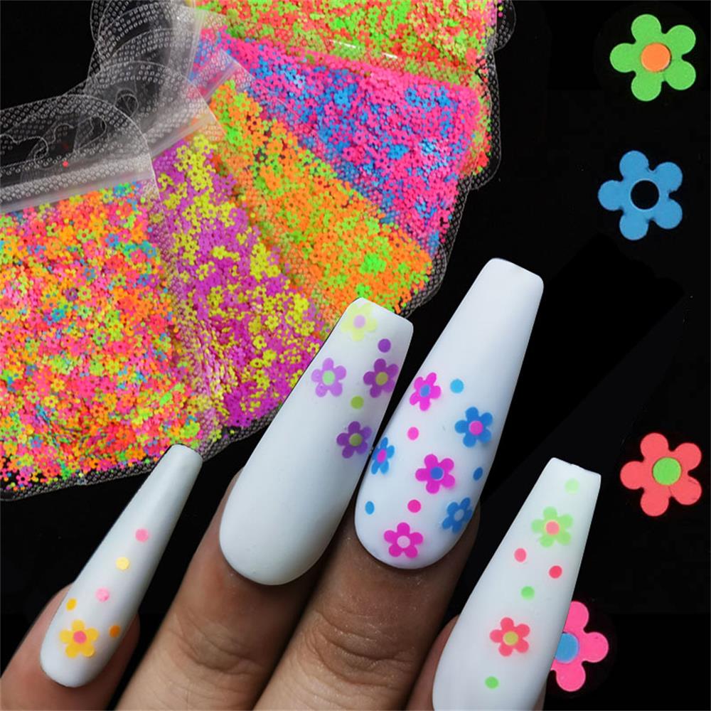 [Hàng mới về] Phụ kiện hạt kim sa neon lấp lánh trang trí móng tay nghệ thuật