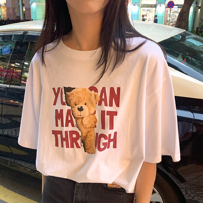 NRVP Áo Thun Mùa Hè Tay Cộc Oversize In Họa Tiết Phong Cách Hàn Quốc Cho Nam / Nữ