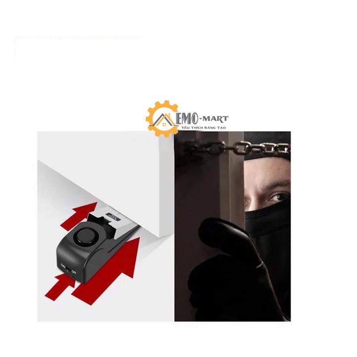 ⚡️𝗕𝗛 𝟭𝟮 𝗧𝗛𝗔́𝗡𝗚⚡️ Báo động chèn cửa ⚡️ Tùy chỉnh cường độ âm báo lên đến 120Db - Sử dụng pin 9v bền bỉ an toàn