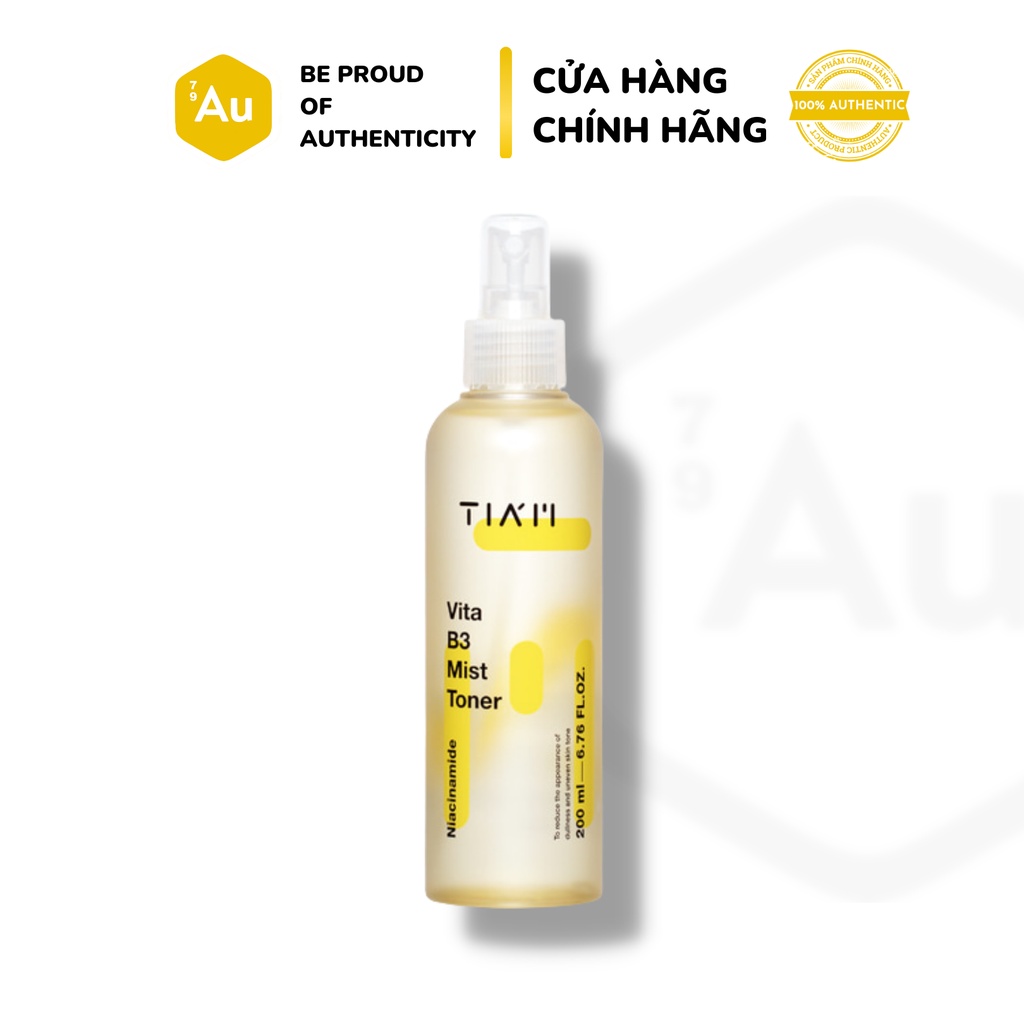 Toner Hỗ Trợ Làm Sáng &amp; Làm Đều Màu Da Dạng Xịt - TIA'M | Vita B3 Mist Toner 200mL