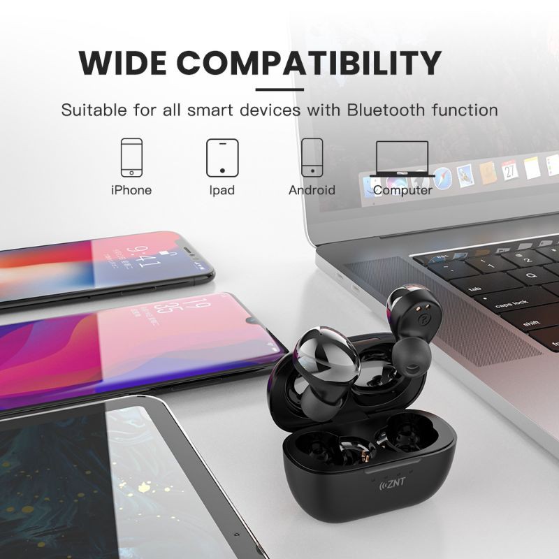 [Mã ELMS4 giảm 7% đơn 500K] Tai Nghe Nhét Tai Bluetooth V5.0 ZNT RockHiFi Chống Thấm Nước Chất Lượng Cao Kèm Phụ