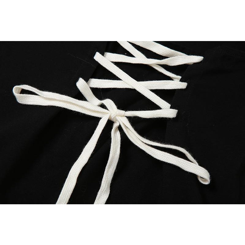 Đầm Tay Dài Cổ Chữ V In Chữ Thời Trang Dành Cho Nữ