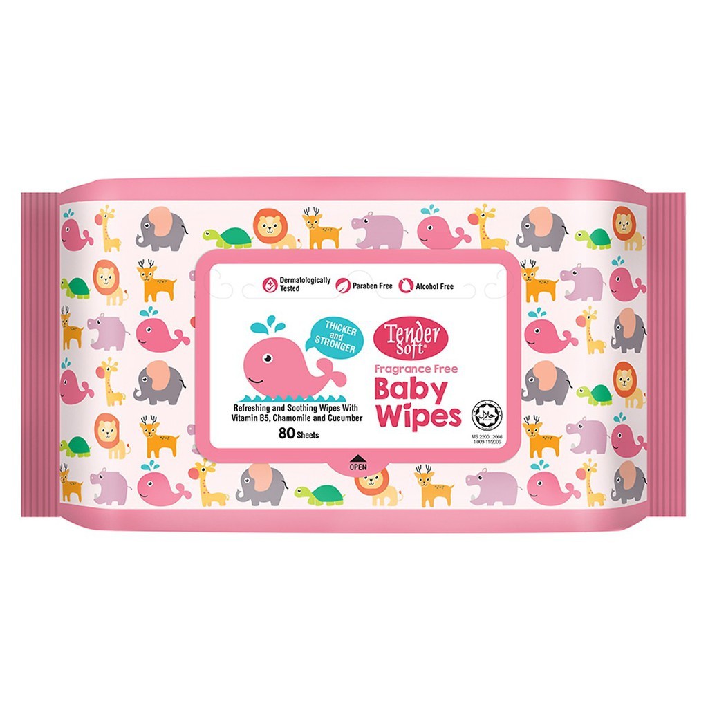 Combo 12 gói khăn giấy ướt tender soft baby wipes 80 tờ