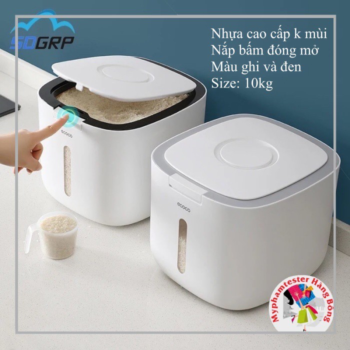 [4.9⭐] Thùng đựng gạo nhựa kèm cốc đong