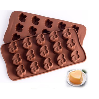 Valentine 14.02 - Khuôn silicon 15 tim lồng làm kẹo thạch làm socola