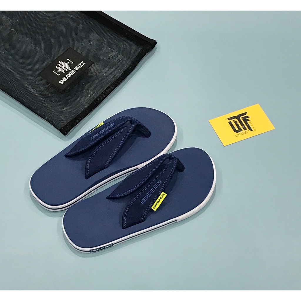 Dép Sneaker Buzz navy quai vải xỏ ngón chính hãng-1SB0004