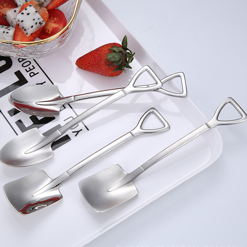 Thìa Hình Xẻng Múc Thức Ăn Làm Từ Thép Không Gỉ Thiết Kế Sáng Tạo