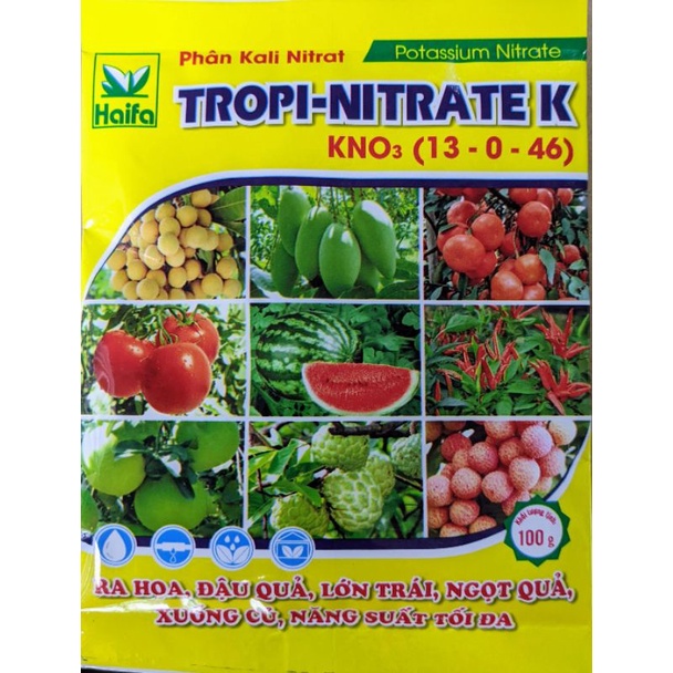 Phân bón KNO3 100g (13-0-46), Kali trắng, thúc ủ mầm hoa, to quả, lớn củ bóng quả, ngọt quả