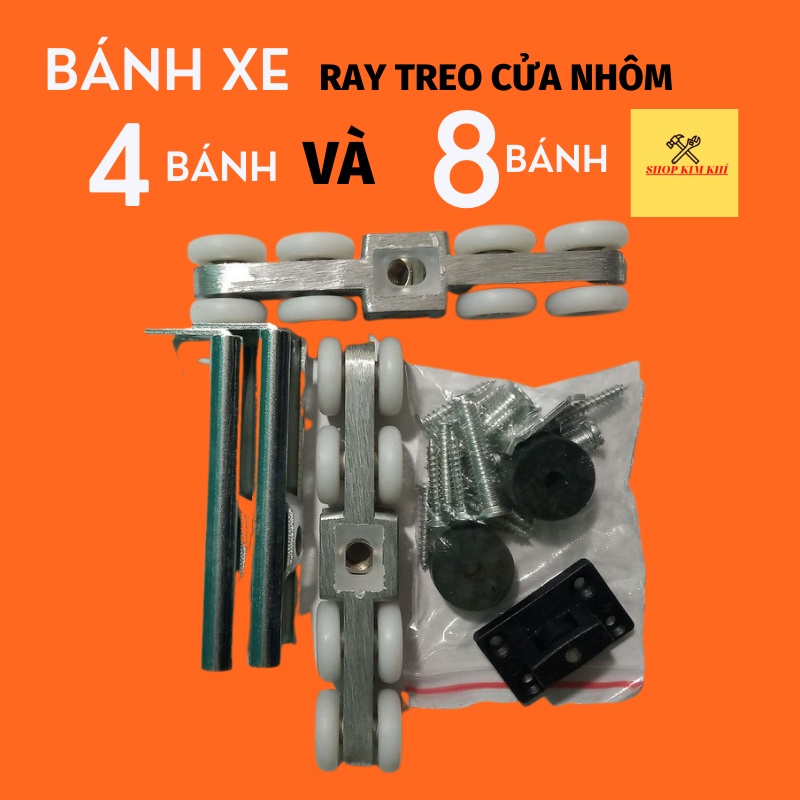 Bánh xe cửa lùa nhôm ray treo, bi trượt của lùa