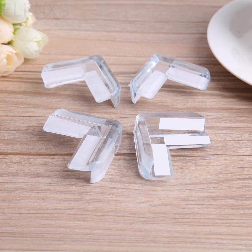 Set 4 miếng bọc cạnh bàn bằng pvc trong suốt chống va chạm bảo vệ an toàn dành cho bé
