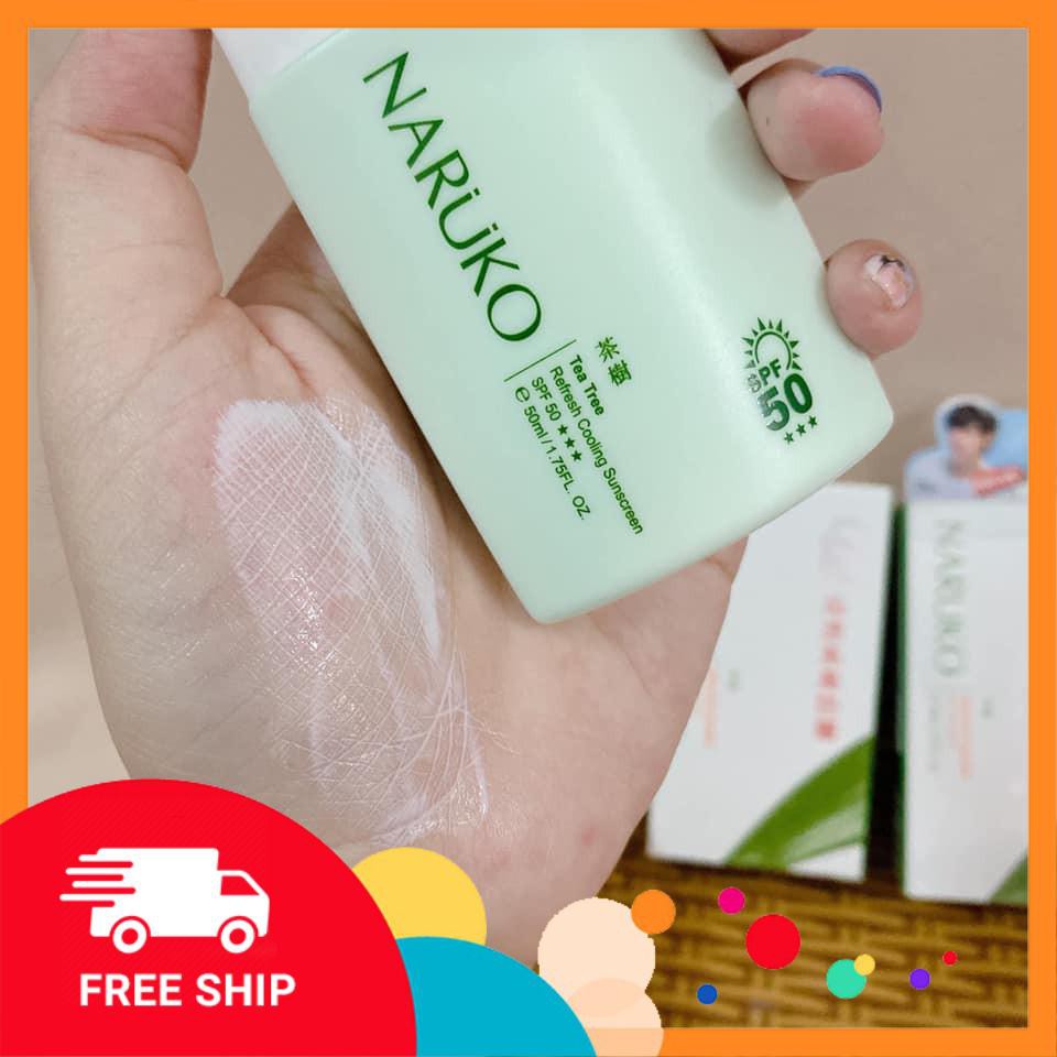 Kem chống nắng SPF 50 mát lạnh 50ml Naruko trà tràm - Tea Tree Refresh Cooling Sunscreen SPF50 50ml (BẢN ĐÀI)