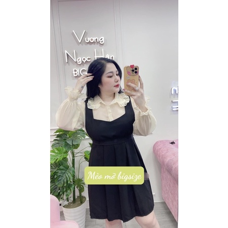 Set yếm đen áo nude tiểu thư bigsize (55-90kg)