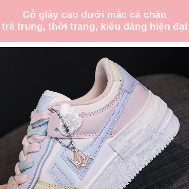 Giày Thể Thao Nữ Ulzzang Air 3Fashion Tặng Kèm Bộ Icon Cute Đế Cao 4CM Da PU - MSP 3227