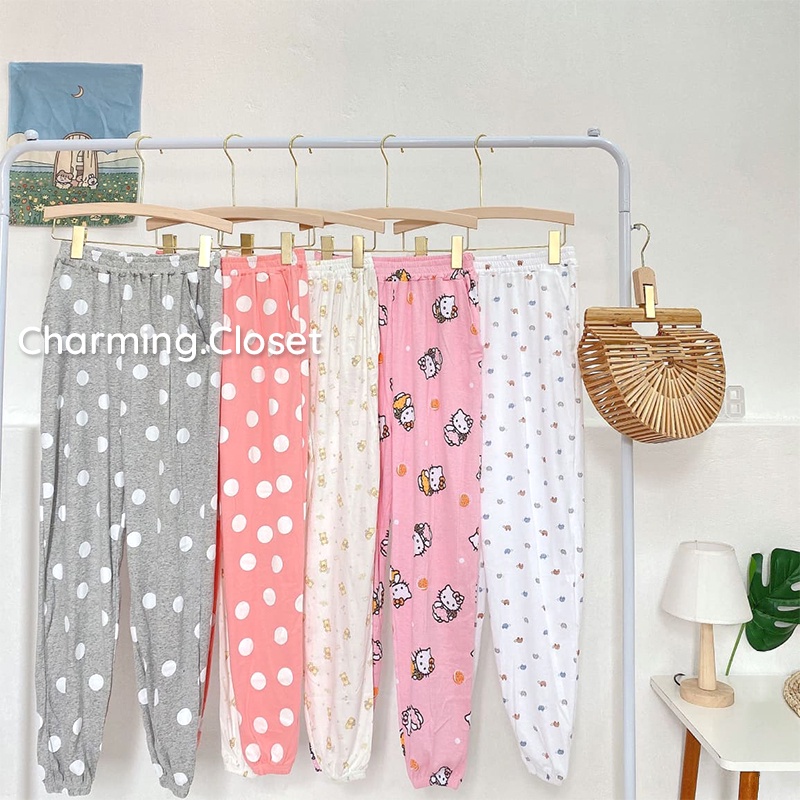 [Ảnh thật/ Có túi quần] Quần Thun Dài Nữ Mặc Nhà Có Túi Họa Tiết Xinh Xắn, Quần Ngủ Nữ Dài Mềm Mịn