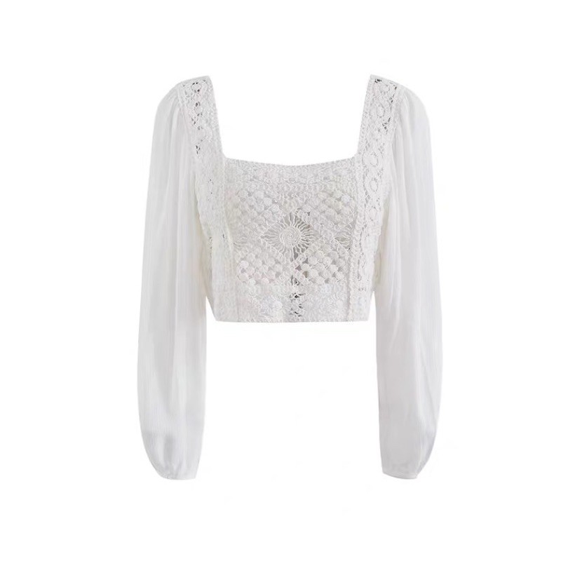 Áo Vintage len đan croptop