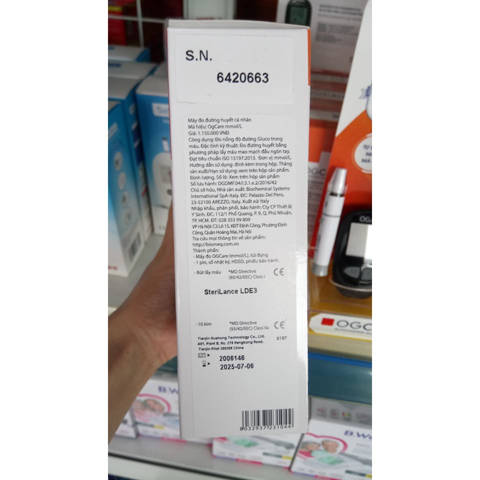 BỘ MÁY ĐO ĐƯỜNG HUYẾT OG CARE+ 50 QUE THỬ VÀ 50 KIM