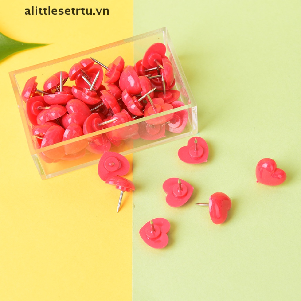 Set 50 Ghim Nhấn Gắn Tường Hình Trái Tim Dễ Thương