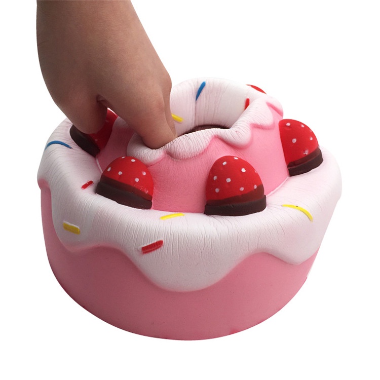 [30CM-ĐẠI KHỔNG LỒ] Squishy Bánh Kem  Dâu 3 Tầng Nhiều Màu Đẹp Đại Khổng Lồ Chính Hãng