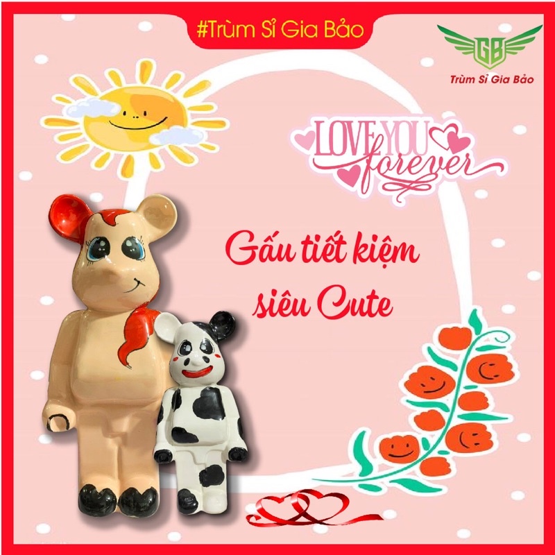 Heo đất tiết kiệm cho bé , lợn đất sứ đẹp hàng BÁT TRÀNG , gấu BEARBRICK đựng tiền hoạt hình ngộ nghĩnh độc lạ tết 2022