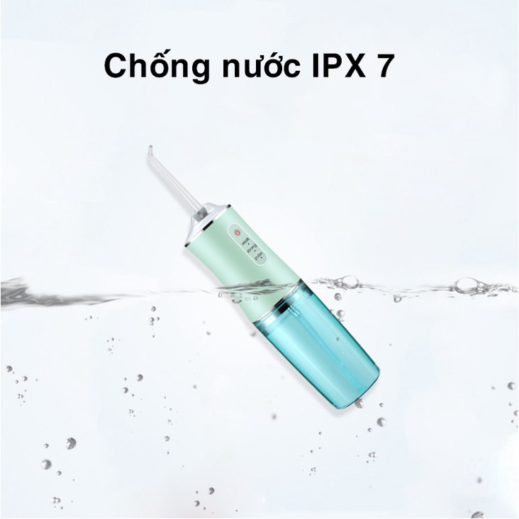 Máy tăm nước cầm tay mini sạc pin, Tăm nước Oral Irrigator công nghệ Châu Âu giúp vệ sinh răng miệng cực sạch, nhanh