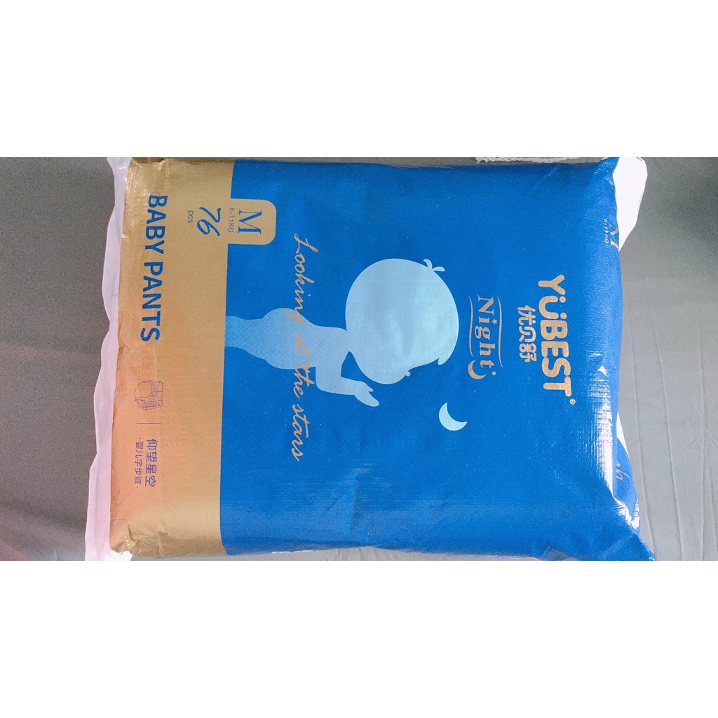 Tã/ Bỉm Yubest Night quần /dán Nội Địa Trung Quốc S84/M76/L72/XL68/XXL64/XXXL60
