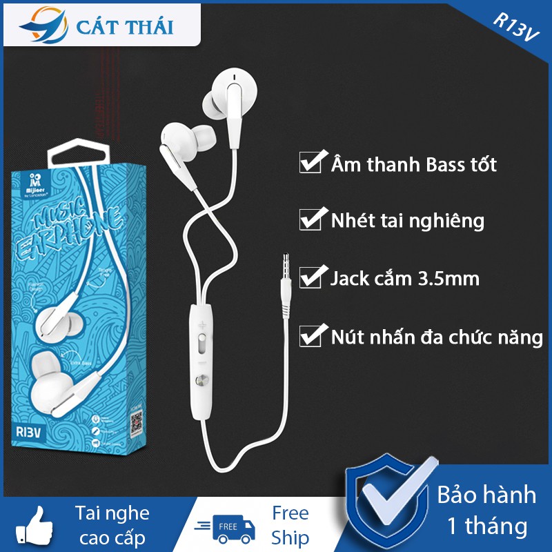 Tai nghe nhét tai Langsdom Mijiaer R13V âm thanh Bass trung thực, thiết kế nhét tai nghiêng, nút nhấn đa chức năng