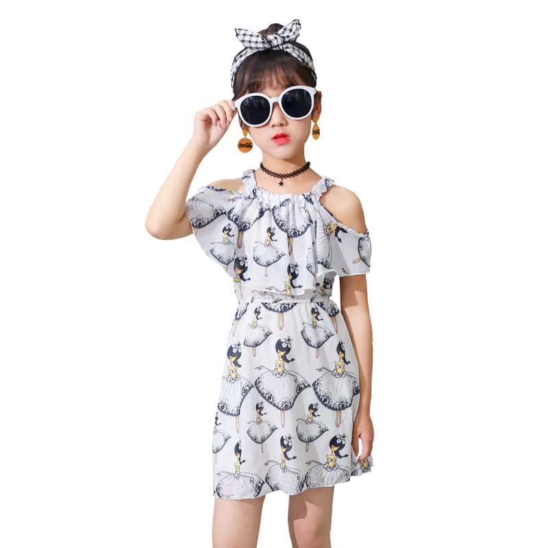 Đầm Công Chúa In Hình Hoạt Hình Đáng Yêu Dành Cho Bé Gái akku