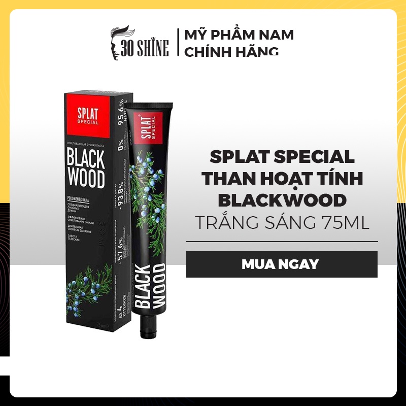 Kem Đánh Răng Splat than hoạt tính BLACKWOOD Trắng sáng 75ml