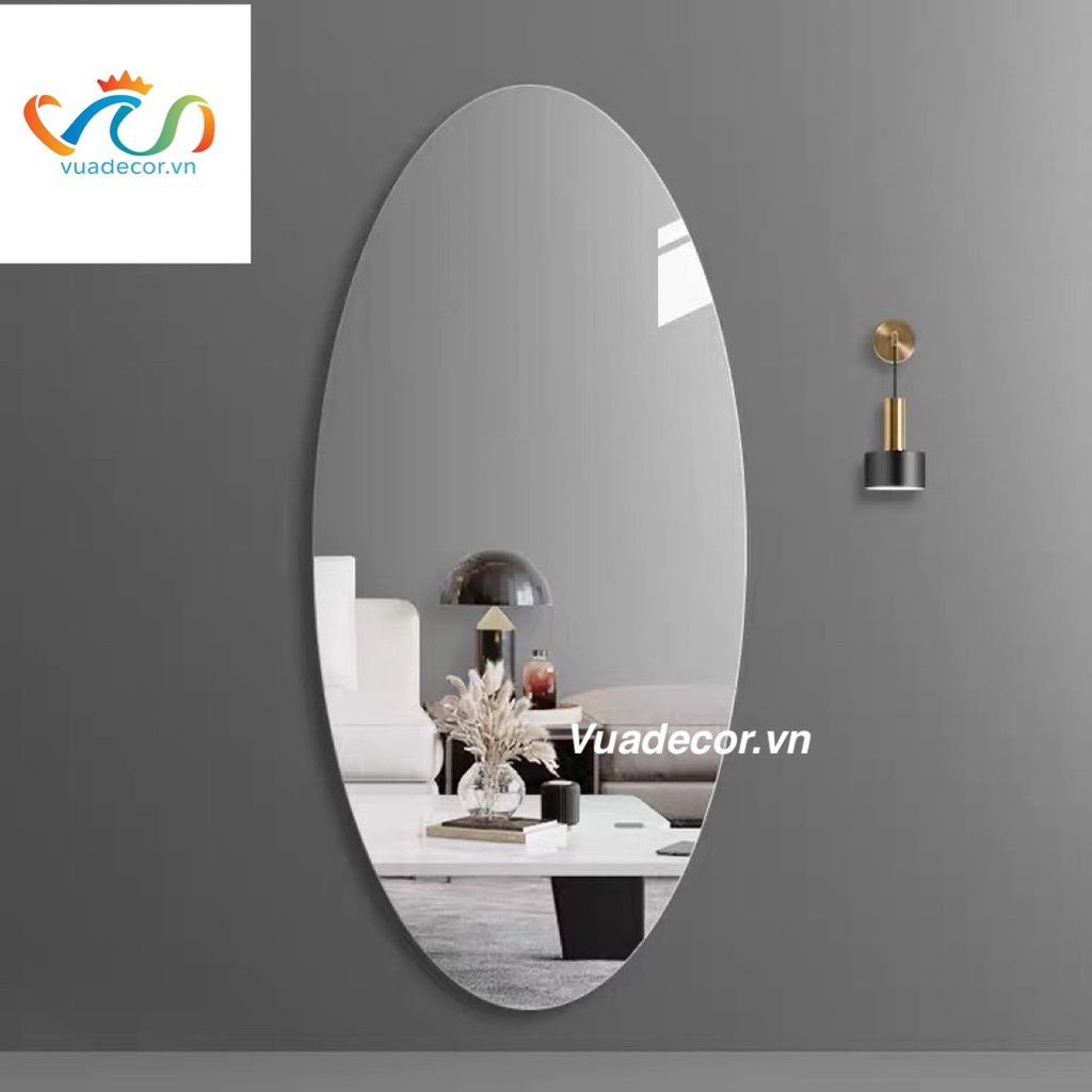 (FREESHIP) Gương toàn thân hình Elip VUADECOR led cảm ứng 80x180cm (Full phụ kiện)