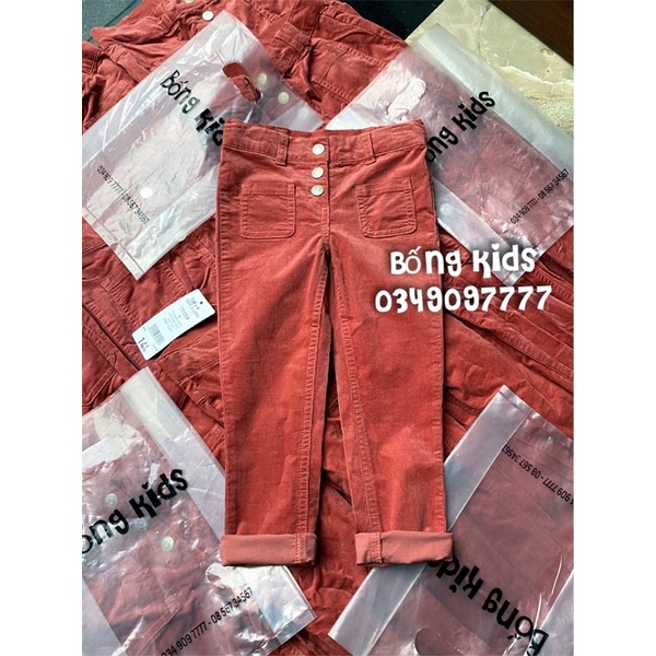 Quần Skinny Nhung Gái 2 Túi Trước Cam Gạch TAP