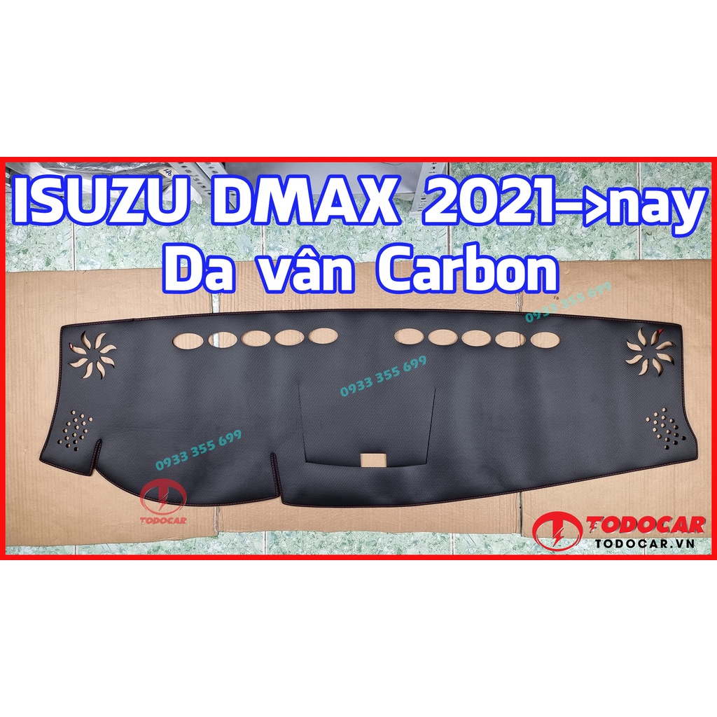 Thảm Taplo ISUZU DMAX bằng Nhung lông Cừu, Da vân Carbon, Da vân Gỗ 2013 2014 2015 2016 2017 2018 2019 2020 2021 2022