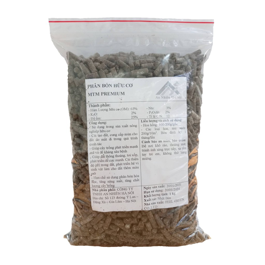 Phân Hữu Cơ Nhật Bản Cho Hoa Hồng, Rau Sạch, Cây Cảnh Viên Nén Tan Chậm, Túi 1kg