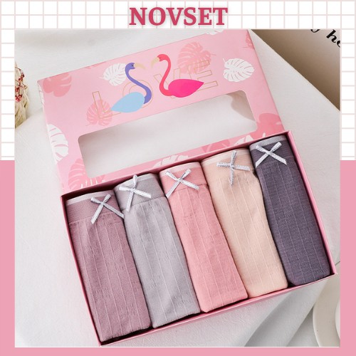 Quần lót nữ NOVSET hộp 5 quần lót nữ thiên nga kháng khuẩn cao cấp