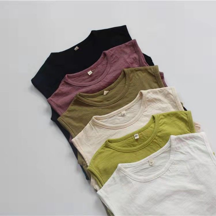 [Babycat] Hàng Có Sẵn Bán Chạy Áo Sát Nách Cotton Mềm Mại Thoải Mái Mùa Hè Phong Cách Nhật Hàn Hàn Quốc Có Thể Giặt Rửa Cho Bé Trai Và Bé Gái