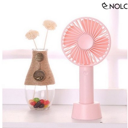 Quạt Cầm Tay 4 Cánh Pin Sạc Có Đế Để Bàn