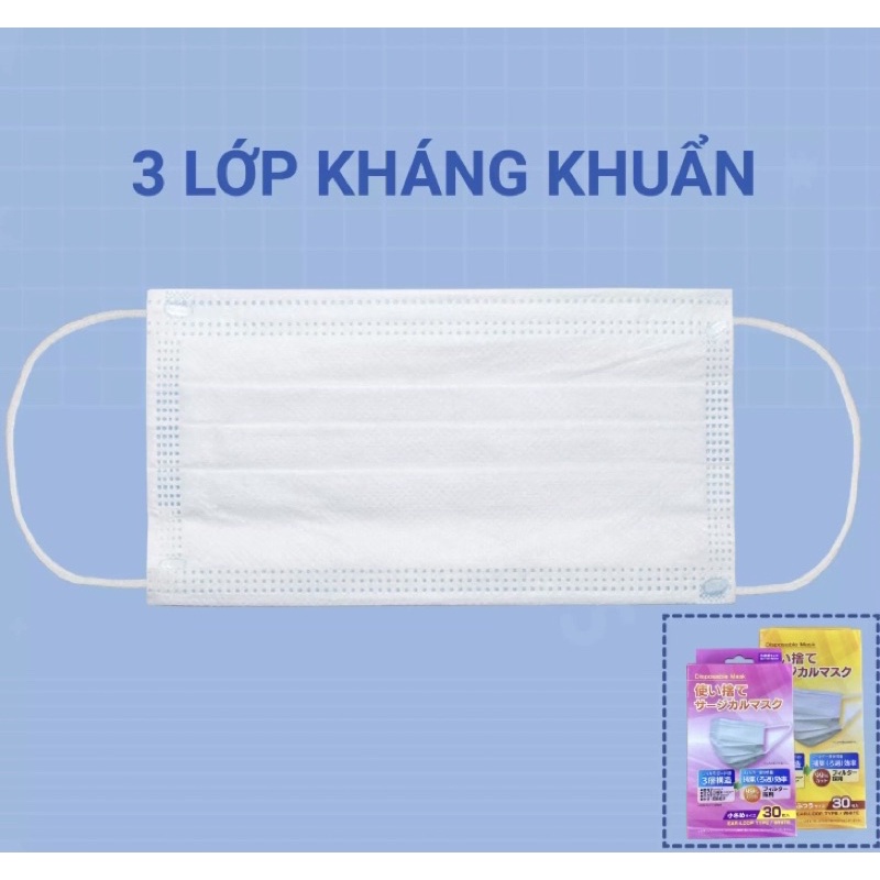 Khẩu Trang Y Tế Xuất Nhật Cao Cấp 3 Lớp Kháng Khuẩn Mềm Mịn